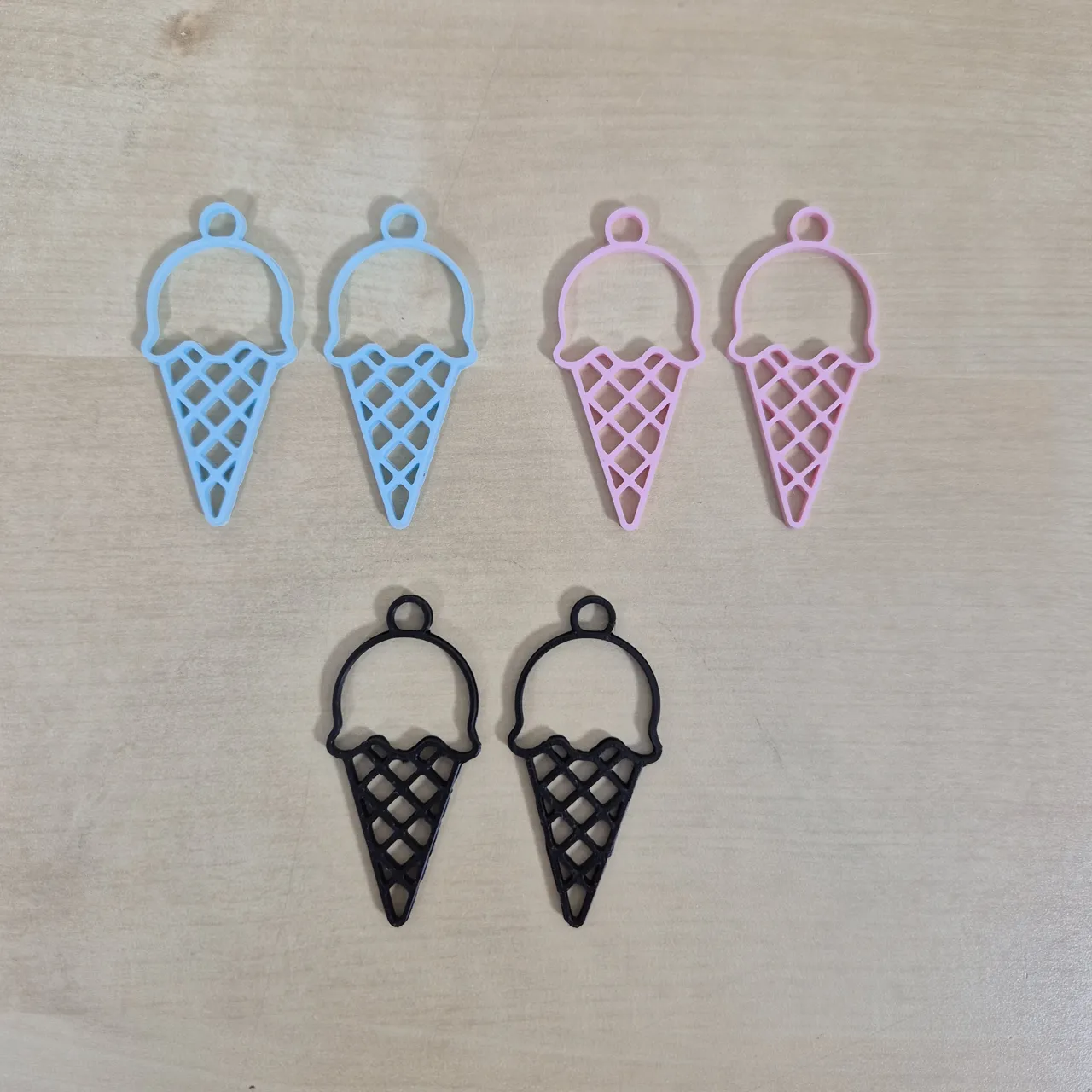 Earrings ice cream cone view 2