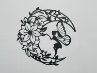 Décoration murale silhouette de fée sur la lune — photo 3