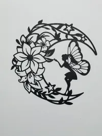 Décoration murale silhouette de fée sur la lune — photo 4