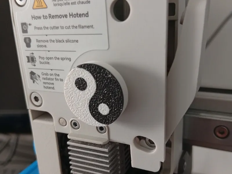 Yin Yang symbol Bambu Lab A1 Extruder Spin Disc