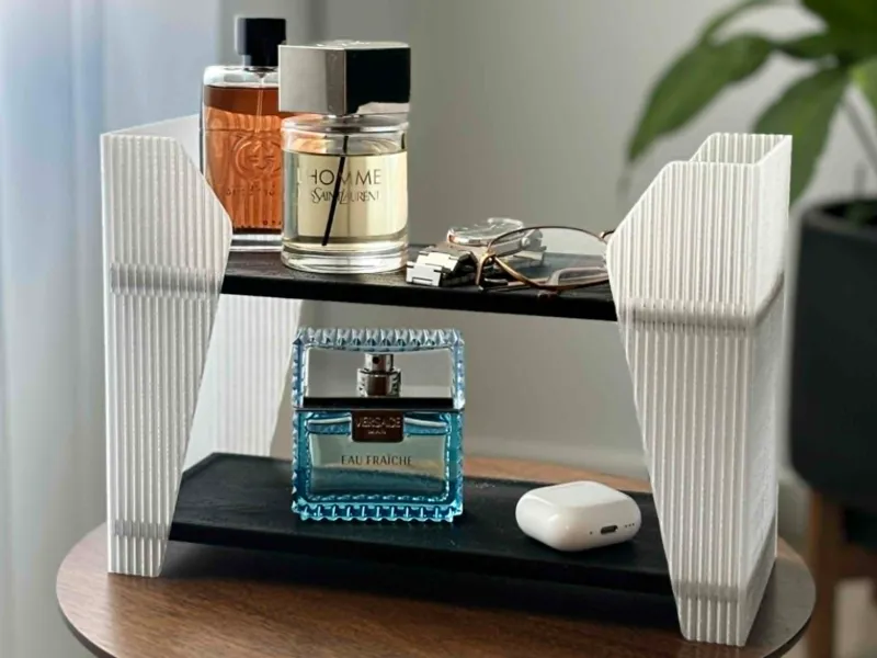Ribbed Two-Tier Vanity Organizer