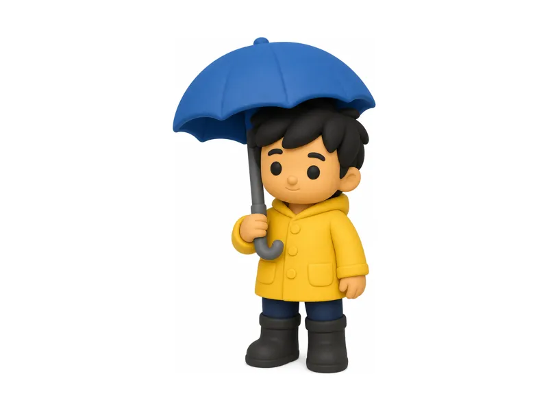 Rainy Day Mini Figure - Cute Desk Collectible