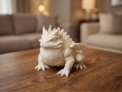 Figura decorativa: Dragon Frog Figurine — referencia de MakerWorld