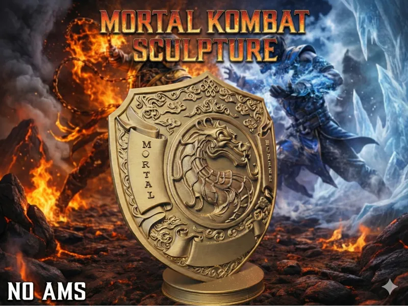 Mortal Kombat Dragon Shield Sculpture State - 真人快打