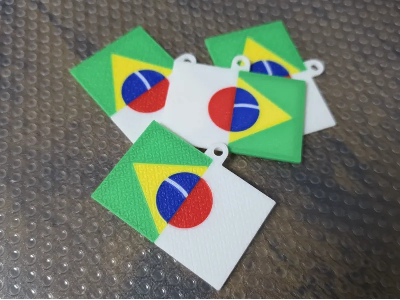 Keychain Brasil Japan Flag 