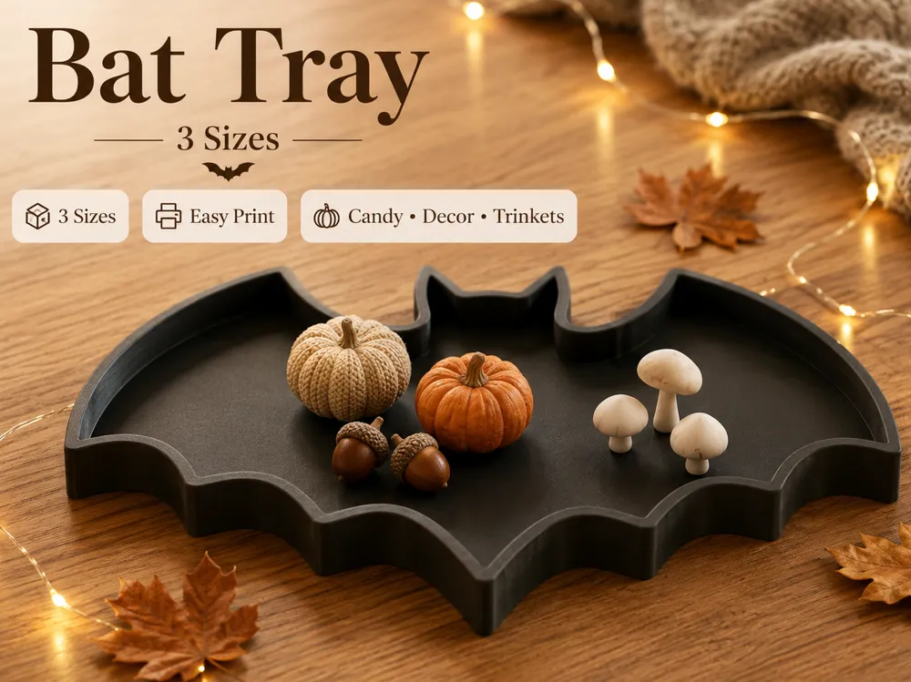 Bandeja organizadora: Bat Tray – 3 Sizes | Halloween Candy Dish & Decor. Referencia del modelo original.