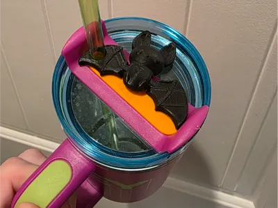 Straw Buddy Topper - Articulated Bat