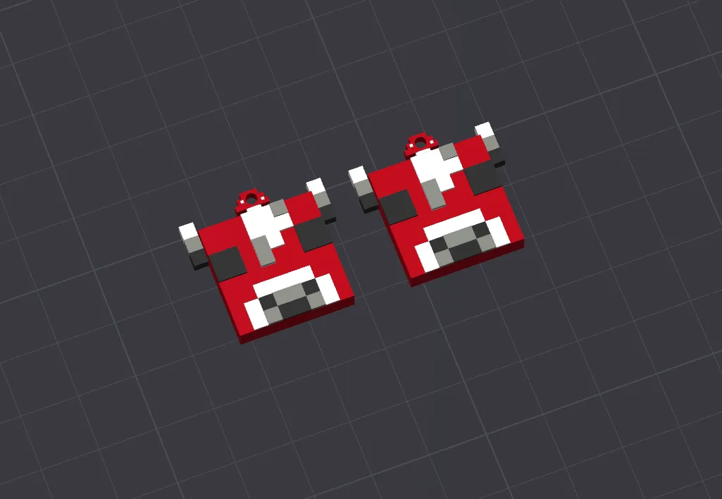 MineCraft Mooshroom Earring view 2