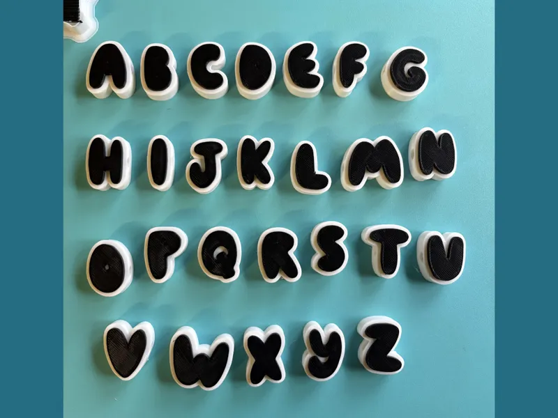 Rounded smooth Letters/Keychain/Alphabet/5mm hole