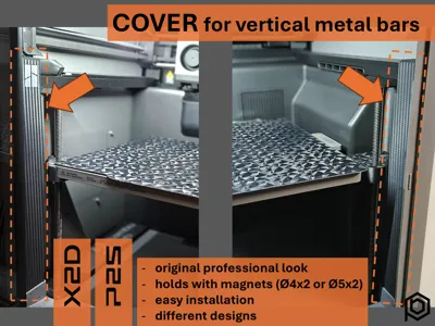 X2D + P2S - Cover for front vertical metal struts