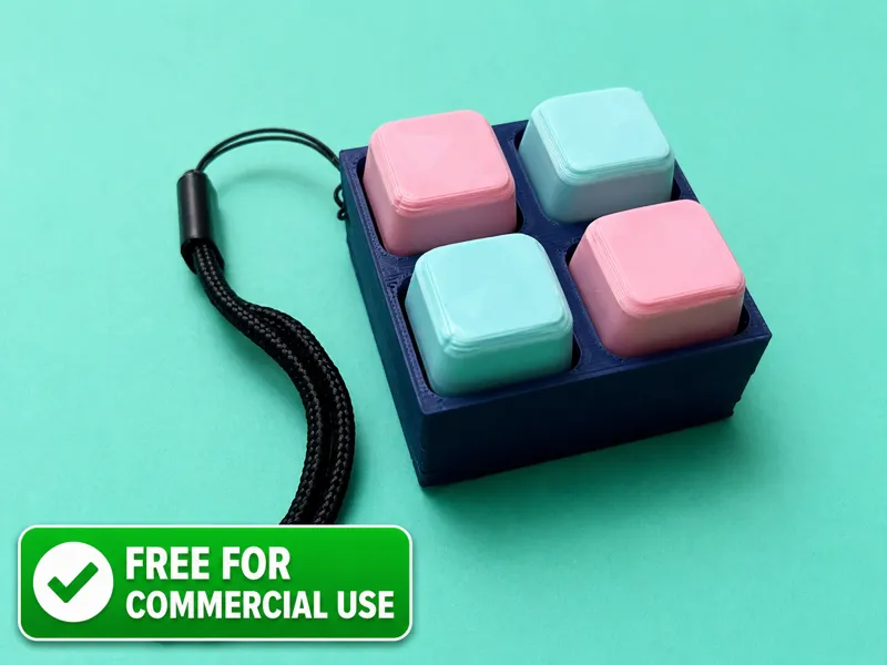 Mini Clicker Fidget Keychain – 4 Button Pocket Toy