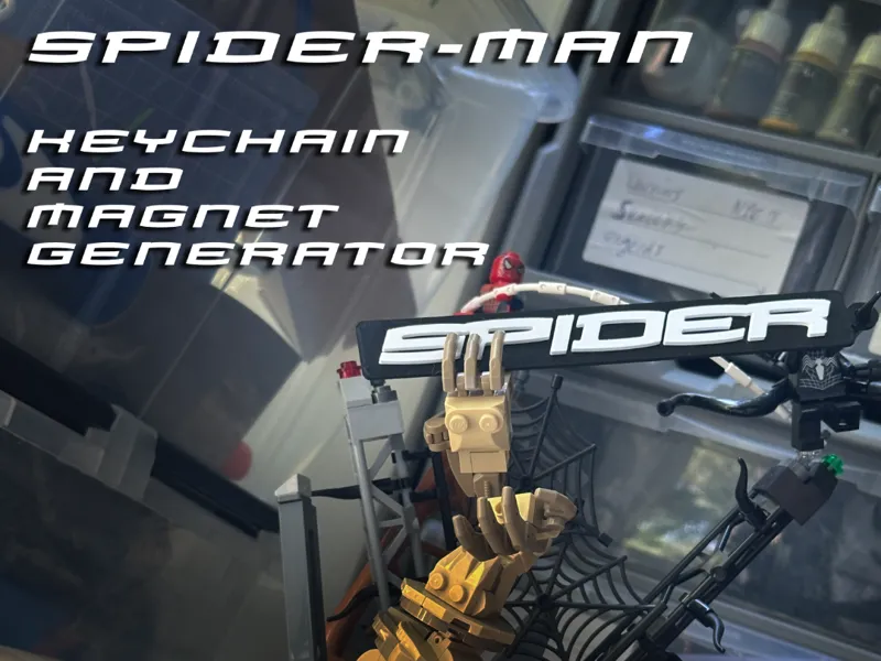 Spider Symbiote font Keychain & Magnet Generator