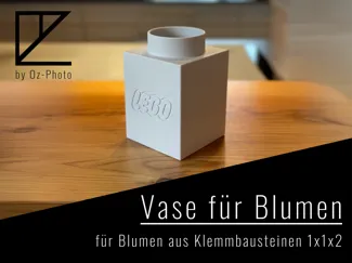 Vase für Blumen aus Klemmbausteinen. Eckig 1x1x2