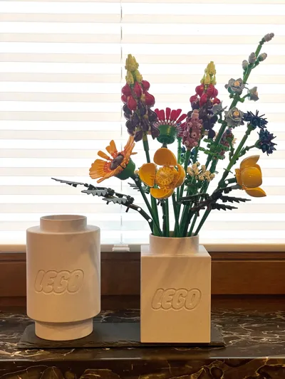 Vase for flowers made of building blocks. Angular 1x1x2 - Free 3D Print ...