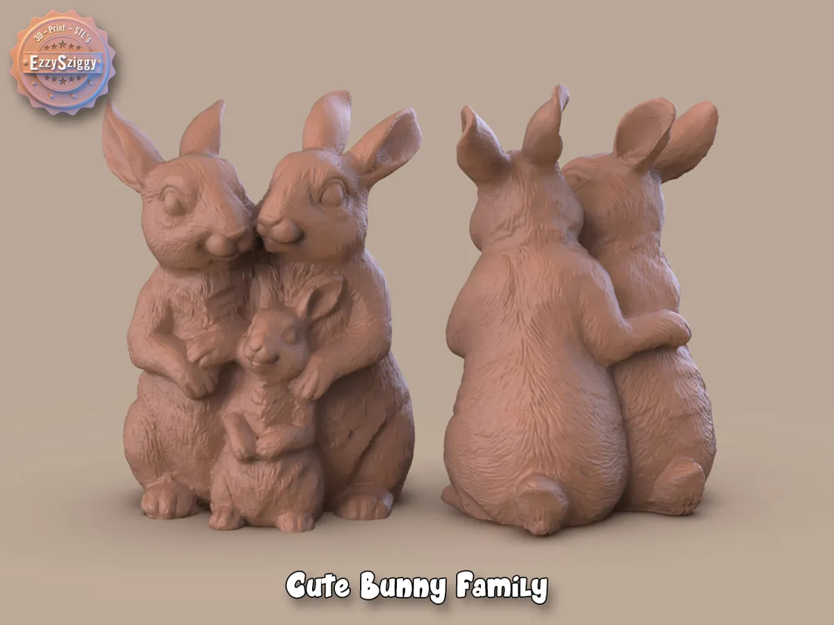 Famille de lapins mignons