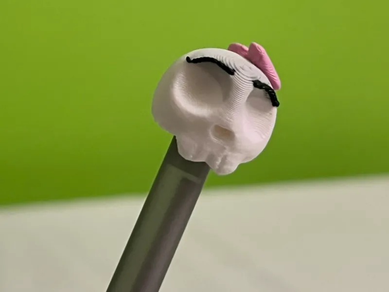 Cute Halloween Skull Pen Cover or Pencil cover :)
