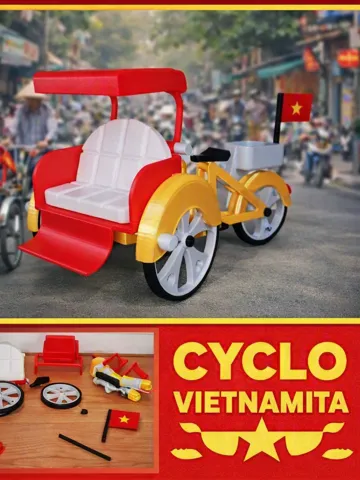 Letrero o emblema decorativo: Modern & Romantic Vietnamese Cyclo ElectricConcept — vista de referencia 2