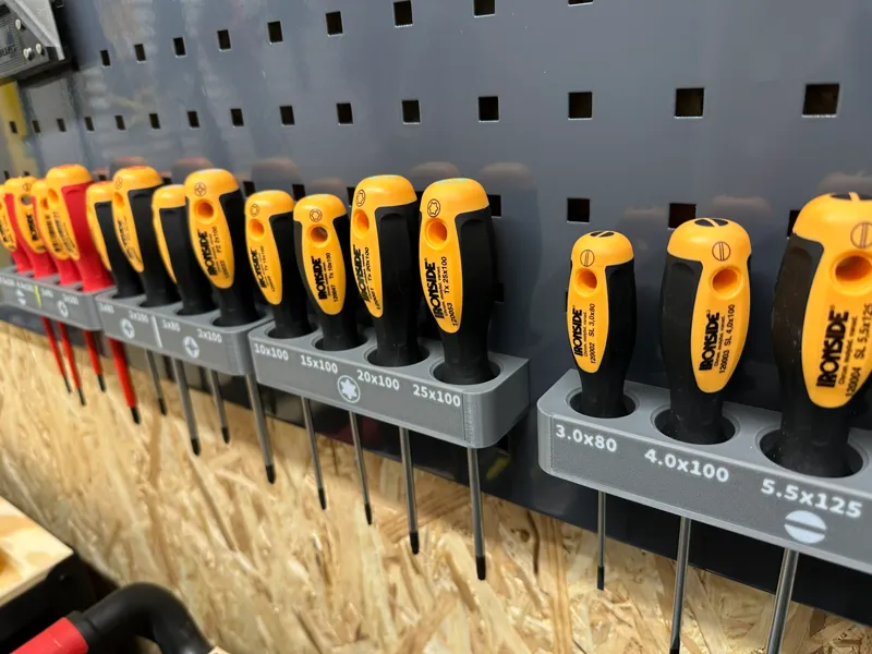 Screw driver holder for pegboard
