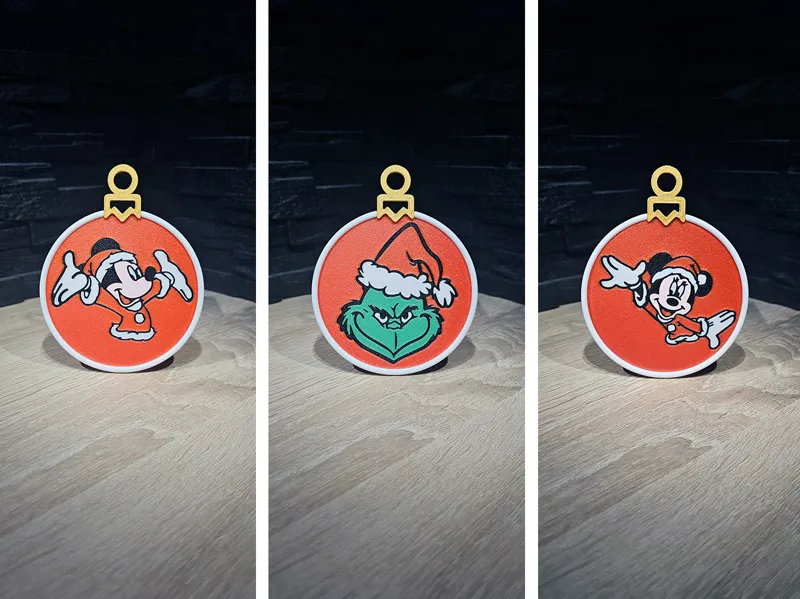Mickey Minnie and Grinch Christmas Ball 