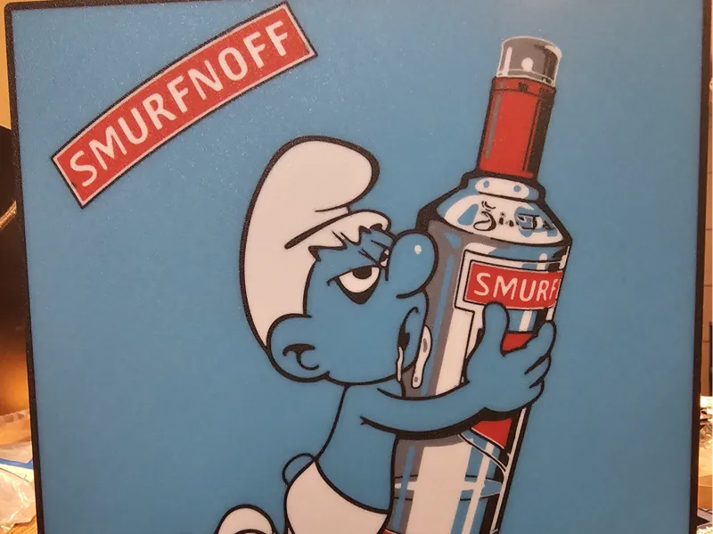 Smurfnoff Lightbox – A Boozy Twist on Nostalgia