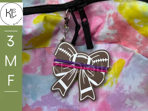 Accesorio para sujetar ligas de cabello: Football Bow Hair Tie Holder — referencia de MakerWorld