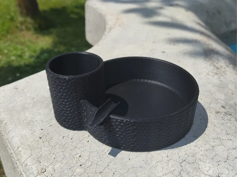 AshTray with Lighter and Cigarette Holder