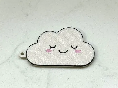Happy Cloud Keychain