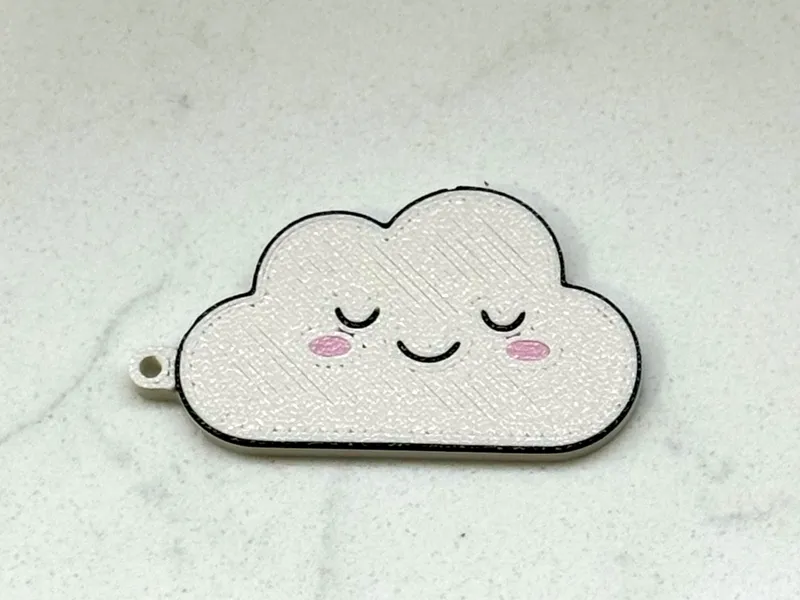 Happy Cloud Keychain