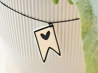 Mini Flag Tag – 3D Printed Gift Tag with Heart
