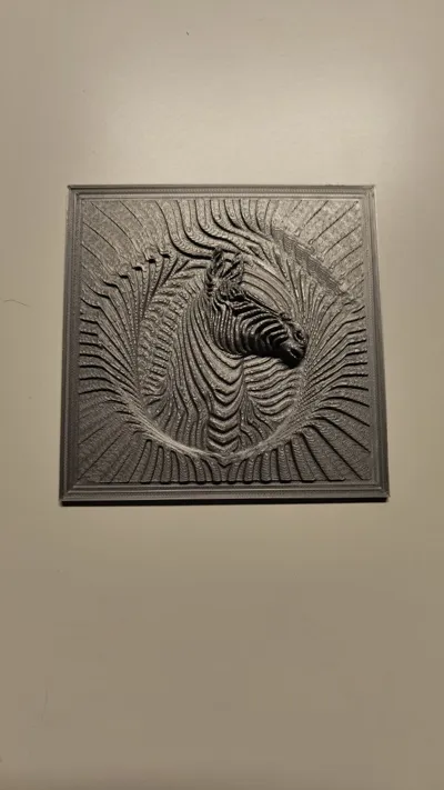 zebra relief sculpture - Free 3D Print Model - MakerWorld