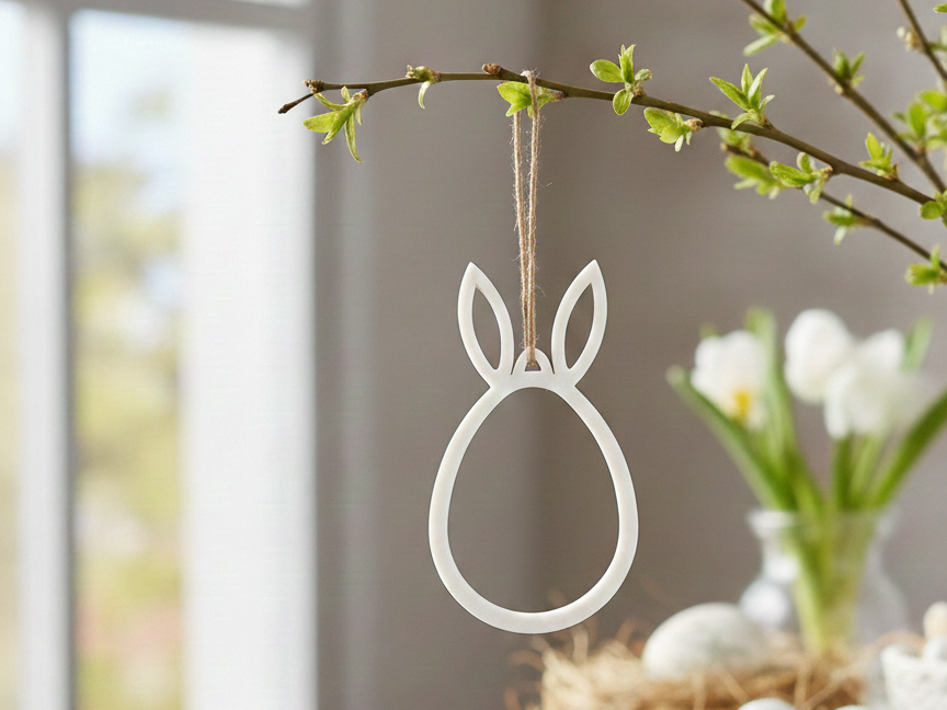 Osterei Anhänger mit Hasenohren für Osterstrauch
