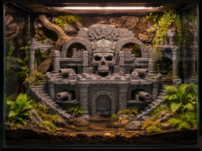 Pirate Fortress - Aquarium & Terrarium Background