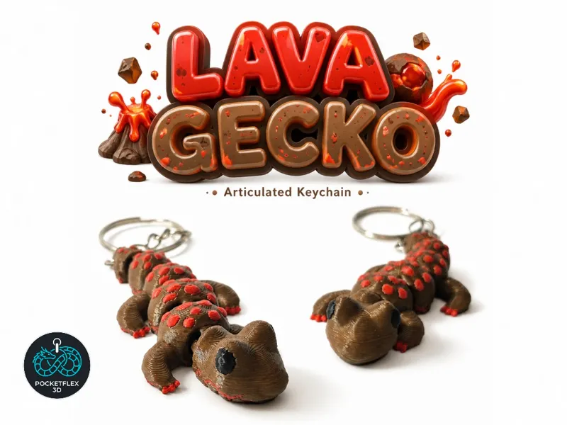 Flexi Lava Gecko - Keychain / Toy