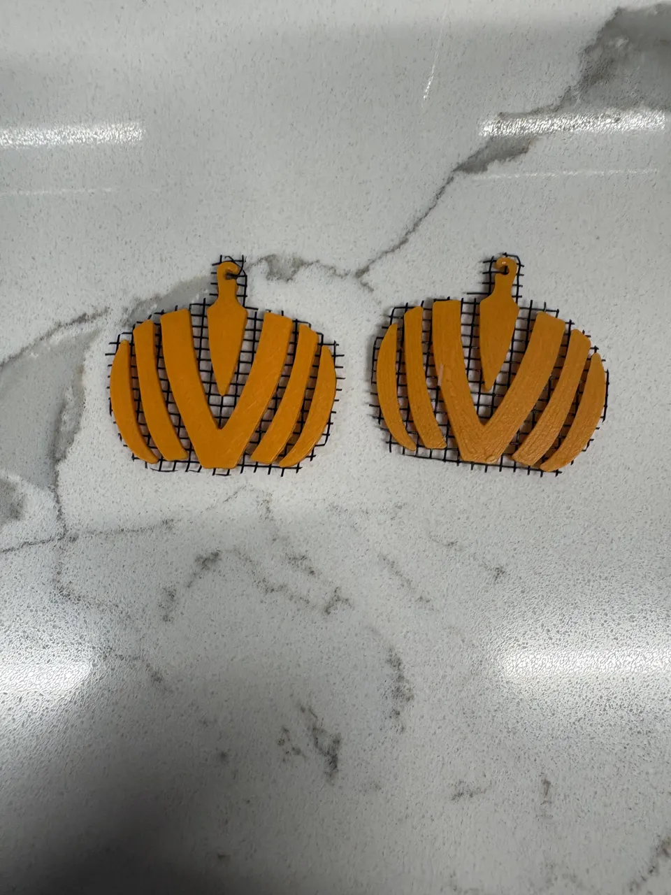 Festive Pumpkin mesh earrings view 3