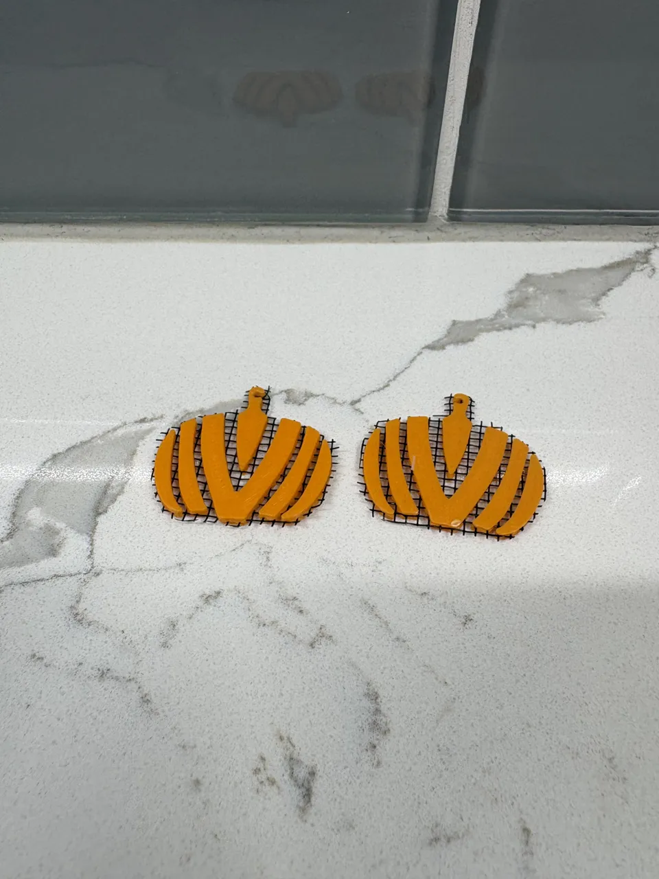 Festive Pumpkin mesh earrings view 4