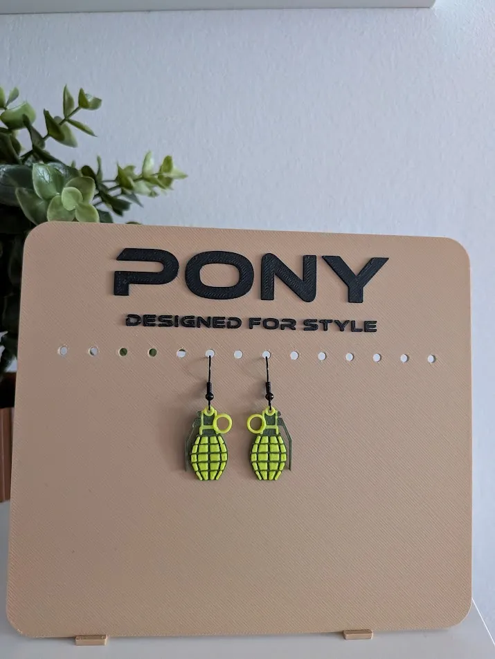 Grenade Earrings – Grenade Shaped Pendant view 3