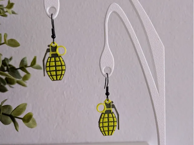 Grenade Earrings – Grenade Shaped Pendant