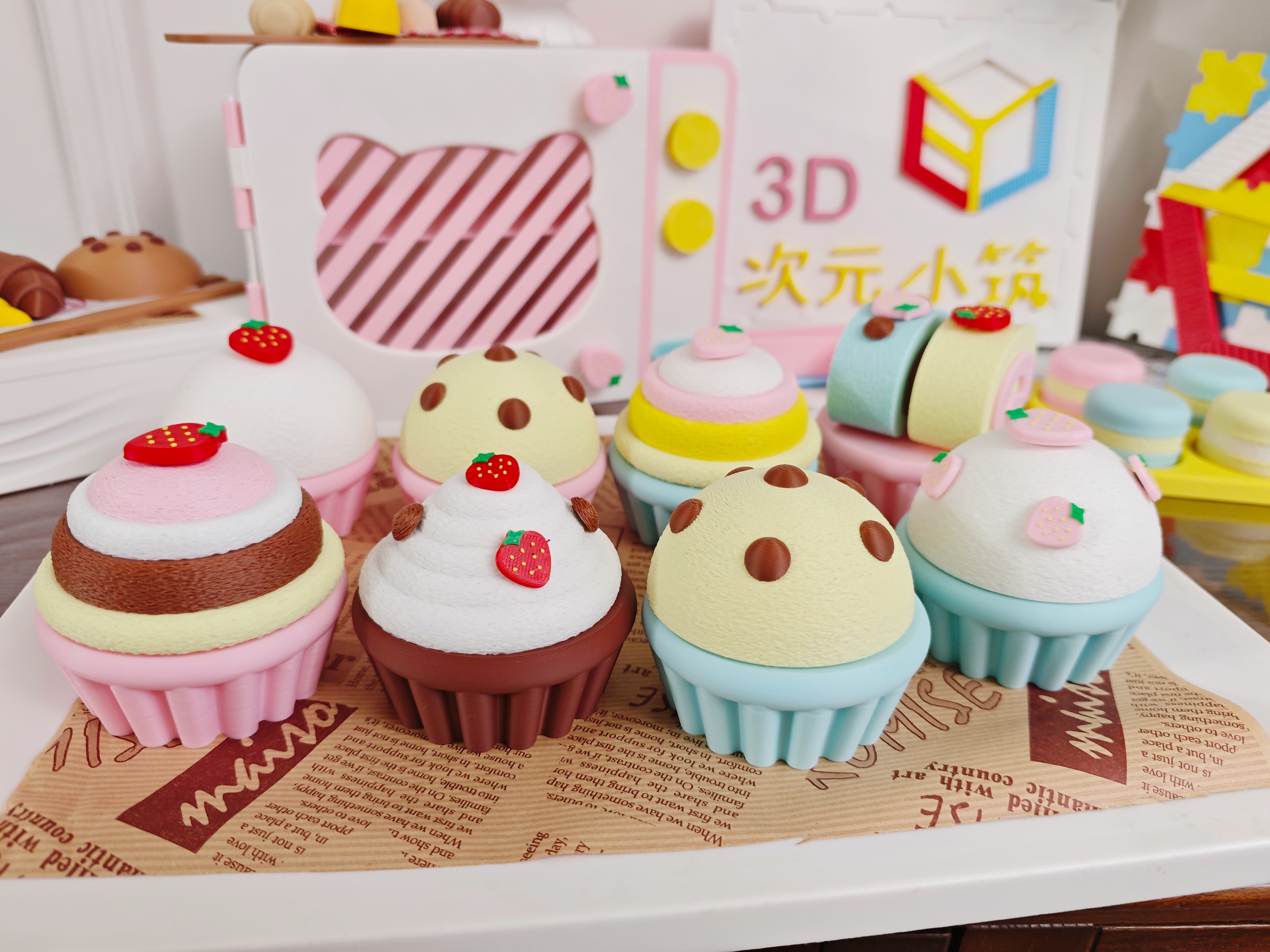 Miniatura 1 do modelo 3D 迷你人生过家家 烘焙达人 小孩玩具自由组拼装 模块化 一大套烤箱微波炉蛋糕面包饼干马卡龙随意组合