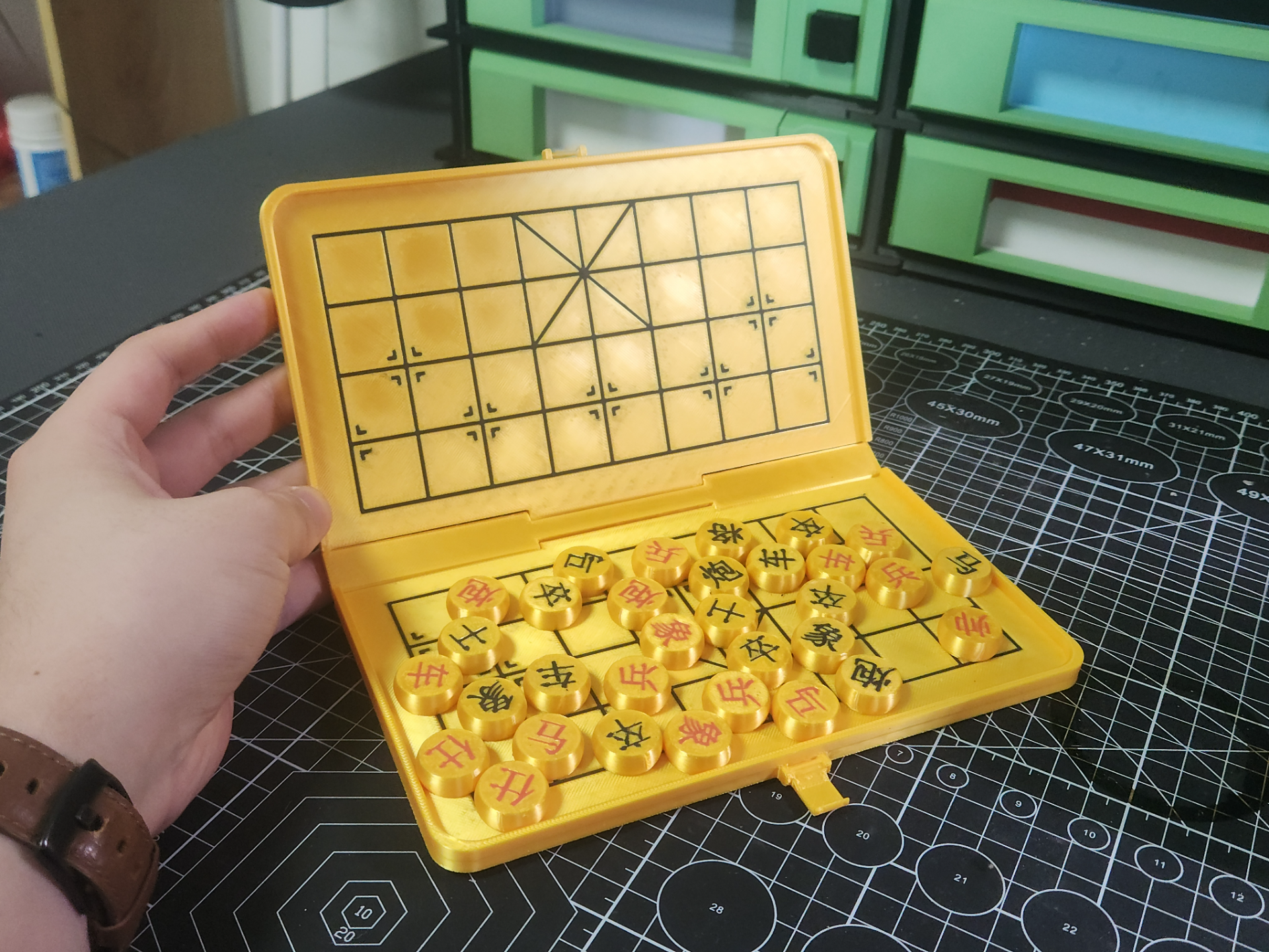 一体打印省料可收纳象棋和五子棋