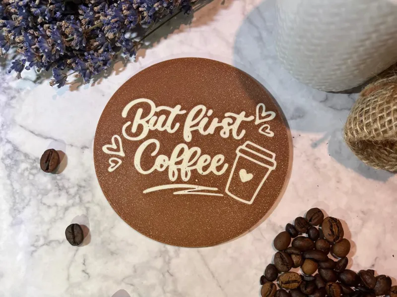 Untersetzer But first Coffee