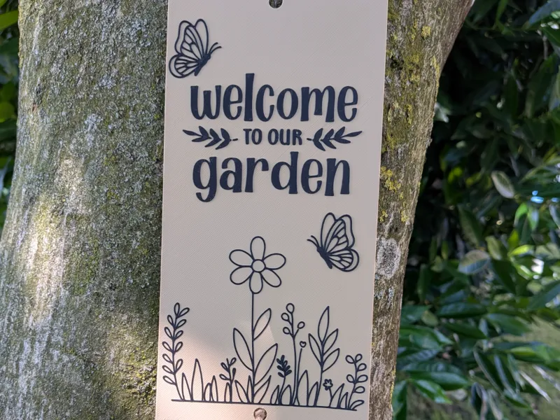 Türschild / Hängeschild "Welcome to our garden"