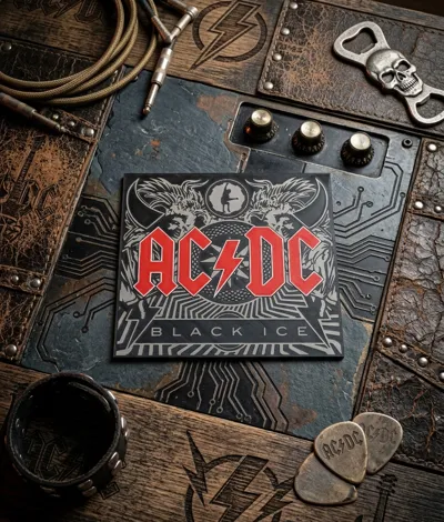 AC/DC wall decorations.
