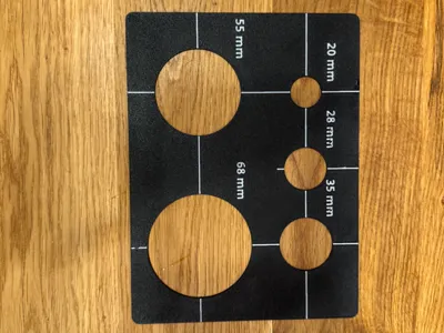 Tile stencil for common tile drill bits 