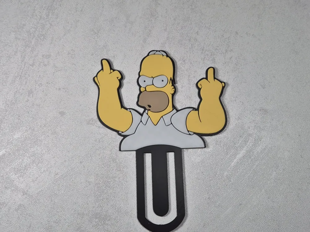 Simpsons Bookmark Draw Homer Simpson Bookmark / Paperclip - Free 3D Print Model - MakerWorld
