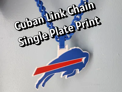 Buffalo Bills BIG pendant on Cuban Link chain