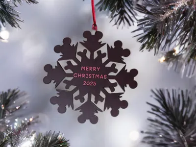 Mickey Mouse Snowflake Christmas Ornament 2025