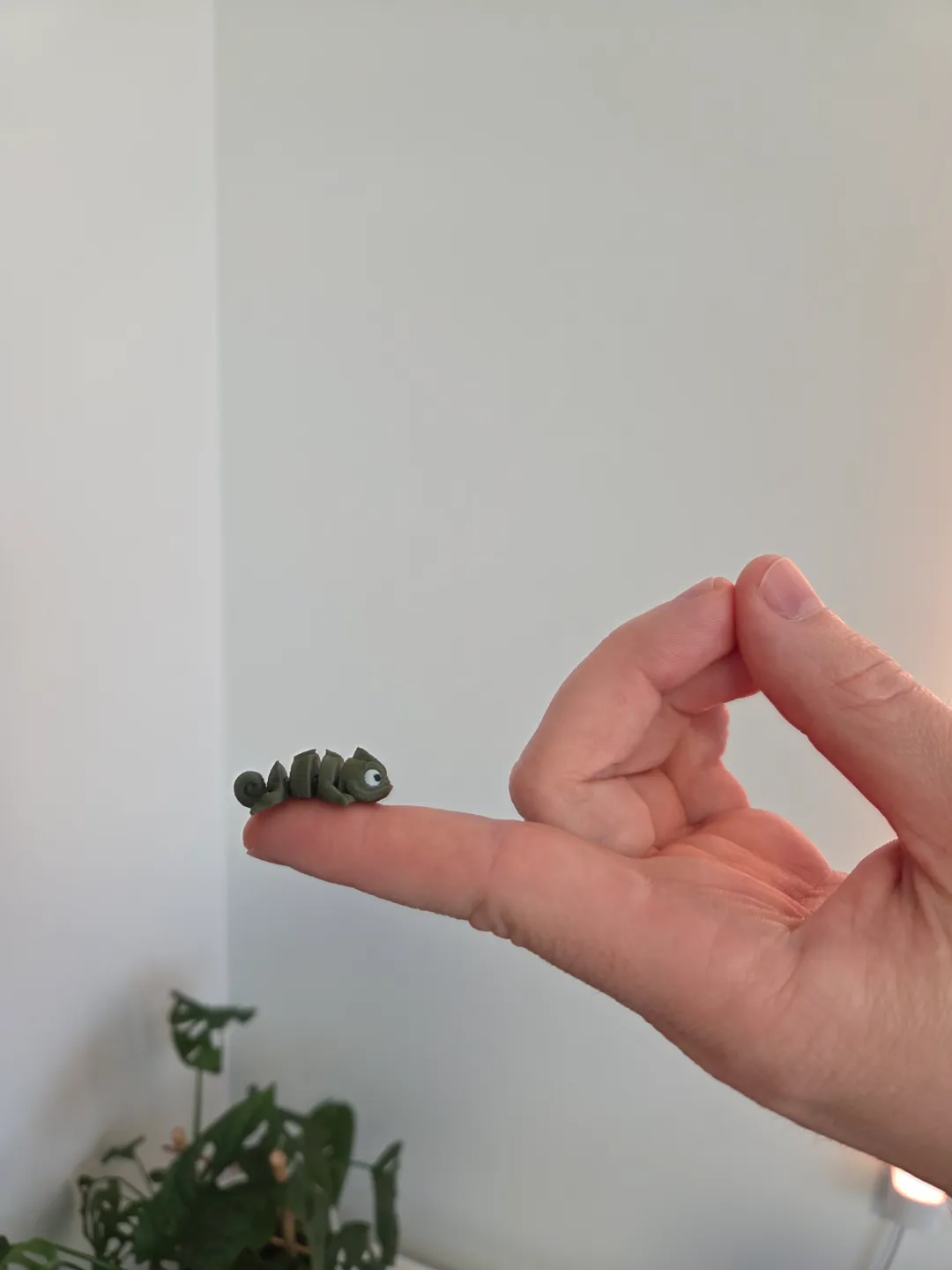 Cute tiny articulated baby Chameleon view 2