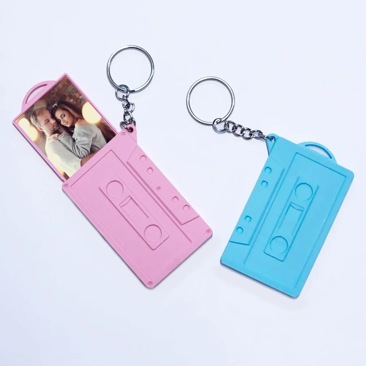 Retro Music Cassette Keychain + Photo Frame view 3
