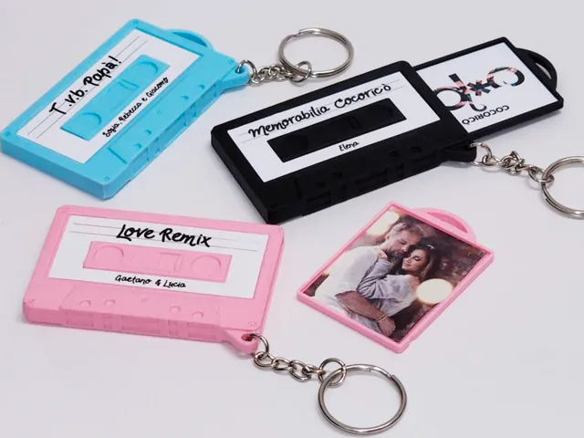 Retro Music Cassette Keychain + Photo Frame