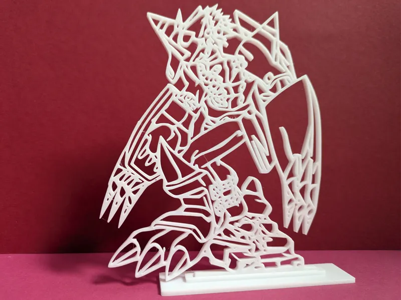 Wargreymon Line Art Silhouette – Display